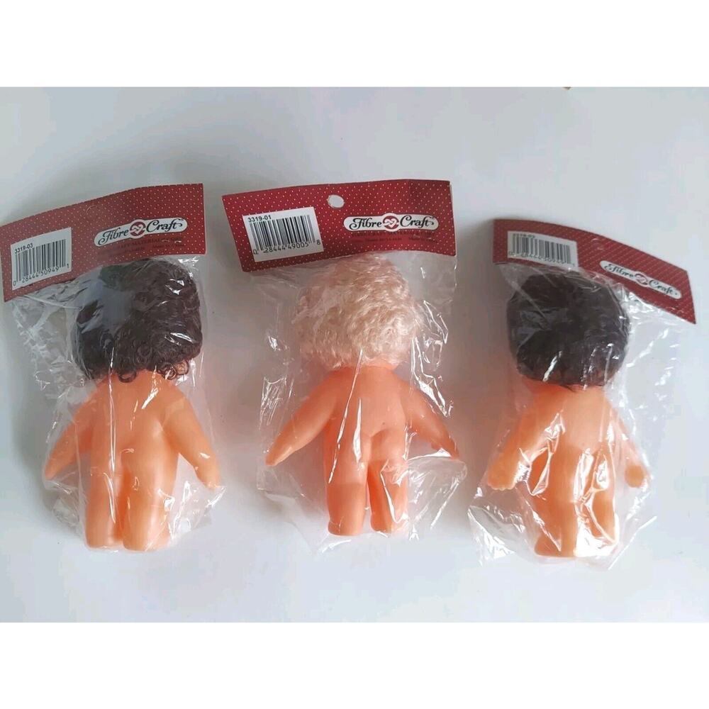 New Fibre Craft Impkins 5.5" Dolls 3319 & Vintage Crochet Pattern Book Lot of 5 - Picture 3 of 13